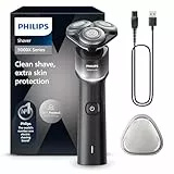 Philips 5000X Series - Rasoir électrique 100 pourcent étanche, technologie SkinProtect, tête flexible à 360°, 1 h de charge / 5 min - Charge rapide, capot de protection argenté, modèle X5004/00