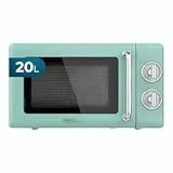 Cecotec Micro-Ondes Mécanique Proclean 3010 Retro Vert. 20 L, 700 W en 6 niveaux, minuterie jusqu'à 30 minutes, mode dégivrage, design vert vintage, finitions en acier.