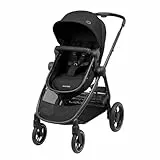 Maxi-Cosi Zelia Poussette 2 en 1, siège réversible, pliable à une main, convient dès la naissance jusqu'à environ 4 ans, 0 à 22 kg, Essential Black