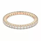 Swarovski Bague Vittore, Taille ronde, Blanche, Finition or rose