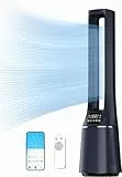 Midea MFP-120i (BL) Ventilateur tour 2 en 1, silencieux, 38 dB, H13, True HEPA sur écran LED 47,6 ㎡, télécommande, oscillation, minuterie 12 h, compatible avec application de connexion sans fil,