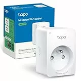 Tapo Prise Connectée WiFi, Prise Intelligente Compatible avec Alexa et Google Home, 10A Type E, Contrôler Le radiateur, la cafetière, la Lampe à Distance, Aucun hub requis, Tapo P100(FR) 1 Pack