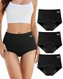 TANSTC Culotte Menstruelle pour Femmes sous-Vêtements Anti-Fuites Physiologique en Coton De Protection À La Période Post-Partum Taille Mi-Haute Slips (S Lot 3)