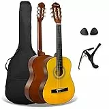 3rd Avenue Xf Pack Guitare Classique enfant Taille Junior 1/2 pour Débutants, Guitare Acoustique avec Cordes en Nylon, Housse, Capodastre et Médiators – Naturel