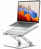 Babacom Support Ordinateur Portable Double Barres Réglables Durables, Ergonomique Support PC Portable Bureau Ventilé, Refroidisseur Laptop Stand Pliable Compatible avec MacBook Pro Tablette (10'-16')