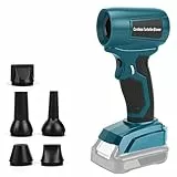 Mini souffleur à feuilles sans fil compatible avec Bosch 18 V, 30 m/s, 130 000 tr/min, moteur sans balais, 5 buses incluses, léger et portable pour terrasse, pelouse, nettoyage de voiture et camping