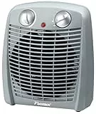 Bestron Radiateur soufflant, Radiateur soufflant salle de bain avec 2 niveaux de puissance, y compris sécurité anti-renversement & protection contre la surchauffe, pour des pièces jusqu'à 20m², Gris