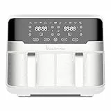MasterPRO Rocket Duo 900 | Friteuse Double sans huile | Blanc | Capacité de 9 L et puissance de 2100 W | Écran tactile LED et panier antiadhésif | Friteuse à air chaud | 11 Fonctions en 1