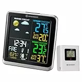 BRESSER Station Météo ClimaTemp avec Ecran LCD Argent et Noir