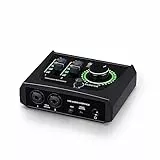 BOMGE Mini interface audio USB à 2 canaux pour enregistrement, streaming et podcasting, avec alimentation fantôme XLR/48 V, interface audio de qualité studio pour guitariste, chanteur, podcasteur ou