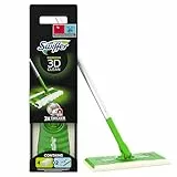Swiffer Balai Attrape-Poussière 3D Clean Kit de Démarrage (1 Balai + 4 Lingettes Sèches + 2 Lingettes Humides), Attrape et Retient la Poussière même dans les Fissures, Pour Poils d'Animaux