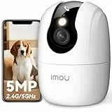 Imou 3K(5MP) Caméra Surveillance WiFi Intérieur 360°, Wi-Fi 6 Double-Bande(2,4G/5GHz), Vision Nocturne Couleur, Détection de Personnes/Animaux,Suivi Intelligent,Compatible Alexa pour Bébé/Chien/Maison