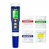 Homcoice pH Chlore Mètre Piscine 5-en-1, pH Chlore ORP H₂ Température Meter mesure rapide précise, Testeur Qualité Eau pour leau potable, aquarium, spa, hydroponie