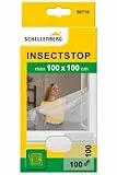 Schellenberg 50710 Moustiquaire fenêtre recoupable aux dimensions souhaitées, avec ruban auto-aggripant de fixation et cutter, 100 x 100 cm, blanc