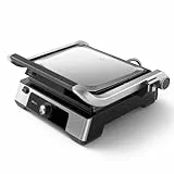 Philips Contact Grill - Température réglable. Grande surface de cuisson et Puissance élevée. Plaques Antiadhésives Amovibles et bac récolteur de graisses. (HD6301/90)