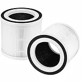 Breeva A1 True HEPA Lot de 2 filtres de rechange compatibles avec le purificateur d'air TCL BREEVA A1/A1W, 3 en 1 H13 True HEPA et filtre à charbon actif, pièce de rechange # Breeva A1F