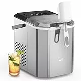 WIE Machine à Glaçons, 1,3l/12kg, Silencieuse Machine à Glacons Comptoir avec Pelle à Glaçons, Machine à Glaçons Autonettoyante et Portable pour Maison/Cuisine/Camping