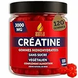 Gene & Good® Créatine Monohydrate 3000mg-120 Végétalien Creatine Gummies, Halal - Arôme Naturel De Baies, Prise Masse Musculaire & Force - Complément Idéal à Whey Protein, Sans Sucre