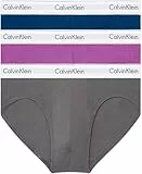 Calvin Klein Homme Slip Lot De 3 Sous-Vêtement Coton Stretch, Multicolore (Eiffle Tower Poisidon Dahlia), S