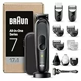 Braun Tondeuse Tout-En-Un Series 7 MGK7470, 17-en-1, Kit Styling Pour Hommes, Barbe, Cheveux Et Plus, Rasage Du Corps Avec Une Lame Ultra Affutée, Sabots Pour Sourcils Et Zones Sensibles, Étanche