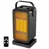 Chauffage Soufflant Economie d'énergie Silencieux, Portatif Radiateur Soufflant Électrique, avec Télécommande, 2 Modes, 12H Minuterie, PTC Céramique Chauffage d'appoint pour Bureau, Chambre, Salon