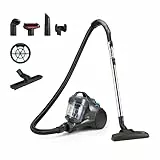 Amazon Basics Aspirateur Traineau sans Sac 1.3L Compact Ultra-Léger avec Brosse Triple Action, Filtro HEPA, 850W, pour Tapis et Sols Durs, Gris