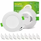 Holaphia Spot LED Encastrable Extra Plat Blanc Neutre 4000K, IP44 Spot Salle de Bain 5W 450LM, Spots Encastrés LED Diamètre 70-90MM, AC220-240V, Lot de 10