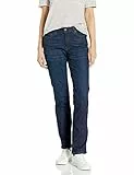 Amazon Essentials Jean Droit Slim Taille Mi-haute - couleurs abandonnées Femme, Délavé Foncé, 44