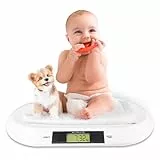 Silvergear® Pèsé-Bébé-Balance Numerique | Max. 20 KG Pèse pour Les Bébés | Balance pour bébés avec Affichage LED | Fonction Tare | Balance pour Animaux | 54,5 x 31,5 x 3,5 cm | Blanc