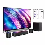 ULTIMEA 5.1 Barre de Son TV, Barre de Son avec Système de Son Surround Virtuel pour TV, App Contrôle, Barres de Son pour Home Cinema avec Caisson de Basse et 2 Haut-parleurs Surround, Aura A30