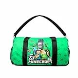 Minecraft Sac de Sport pour Garçon, Sac à Bagages pour Enfants, Accessoires Cadeaux pour Garçon