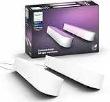 Philips Hue Play White and Color Ambiance Barre lumineuse connectée Pack de 2, unité de base, Éclairage d’ambiance pour TV et gaming (Compatible avec Alexa, Google Assistant et Apple HomeKit), Blanc