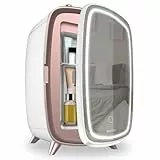Cecotec Mini-réfrigérateur de cosmétiques 6L Bamba CoolingBeauty 6000 Mirror. Mini réfrigérateur avec porte à miroir extérieur, lumière LED avec 3 intensités, refroidissement jusqu'à 10°C