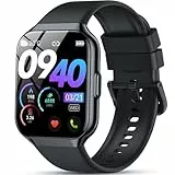 QCOQ Montre Connectée Homme Femme avec Appel Bluetooth,1.96' Smartwatch avec 112 Modes Sportifs, Noir Minuit
