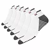 NAVYSPORT Chaussettes de Sport Basses Homme 43-46 Coton Coussin Coussin - Lot de 6 Paires Chaussettes Courtes Femme (EU 43 46, Blanc)