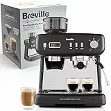 Breville Barista Max+ machine à expresso, latte et cappuccino | Mouture et dosage intelligent | Minuteur d'extraction précis | Mousseur de lait intégré | Pompe italienne 15 bars | Noir [VCF152X]