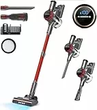 Aspirateur Balai sans Fil 40KPa, Aspirateur sans Fil Autoportant, Aspirateurs 55min d'autonomie, Batterie Amovible, Aspirateur Balai avec écran LED pour Tapis/Poils d'animaux/Sols Durs/Canapé/Voiture