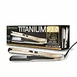 Demeliss - Lisseur Vapeur Titanium V2.0 - Plaques Flottantes Fines, Légères et Ergonomiques - Vapeur Ultra Puissante - Fer à Vapeur 2 en 1 Lisseur/Boucleur - Tous Types de Cheveux