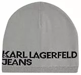 KARL LAGERFELD JEANS Femme Bonnet À Logo Simple Couche Gris, One Size