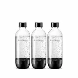sodastream - Bouteilles de gazéification, Lot de 3 x 1 L, Lavables au Lave-Vaisselle, Noir