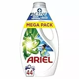 Ariel Lessive Liquide Protection Active Odor +, 44 Lavages, Touch of Febreze, Élimine Toutes les Odeurs Jusqu'à 7 Jours, Efficace à Basse Température, Pré-traitement des Taches, Fabriqué en France