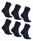 DANISH ENDURANCE Chaussettes en Coton Premium, Homme Femme, 6 Paires Bleu Marine 43-47