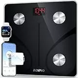 RENPHO Balance Pese Personne, Pese Personnes en Verre Trempé, Bluetooth, Max. 180 kg, Balance Connectée avec 13 Données Corporelles (IMC/graisse corporelle/masse osseuse/BMR/muscle/eau), Elis 1