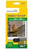 Schellenberg 50711 Moustiquaire fenêtre recoupable aux dimensions souhaitées, avec ruban auto-aggripant de fixation et cutter, 100 x 100 cm, Anthracite