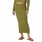 The Drop Makayla Jupe midi crochetée, Huile d'olive, XL