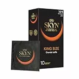 SKYN King Size Large : Lot de 10 Préservatifs Extra large, sans latex SKYNFEEL pour Homme / Fins, Lisses, Forme Droite / Diamètre 56mm