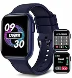 Bebinca Montre Connectée Homme Femme(Passer/Répondre à des appels Haut-Parleur) 1,7' HD Dépister Microphone/28Modes Sportifs/Fréquence Cardiaque/SpO2 IP68 Étanche Batterie Puissante（Bleu）