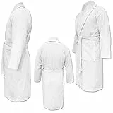 HOMELEVEL Peignoir de bain en tissu éponge - 100% coton - Pour homme et femme - Tailles S à 6 XL, Blanc., M