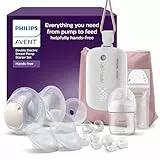 Philips Avent - Kit de tire-lait électrique mains libres, moteur de qualité hospitalière, imite le rythme de succion de bébé, jusqu'à 85 aspirations par min, 6 téterelles et 8 inserts, SCD553/11