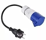 Electraline 20848043F Adaptateur pour caravanne, Bleu